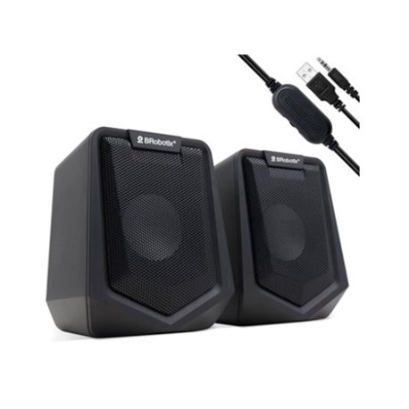 BOCINA BROBOTIX DUAL USB V2.0 NEGRA