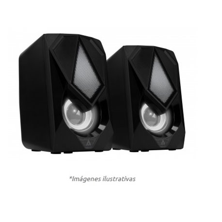 BOCINA ACTECK GAMING WONDER X 2.0 6W USB 3.5MM LED BLANCO COLOR NEGRO