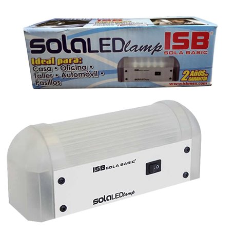 LAMPARA LED SOLA BASIC DE EMERGENCIA PORTATIL SOLALED LAMP LEP-12-90L 200 LUMENS 127 VOLTS  FRECUENCIA 60 HERTZ