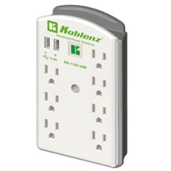 SUPRESOR DE PICOS KOBLENZ SS-1100 USB 1100 JOULES 7 CONTACTOS  RJ11 Y 2 USB