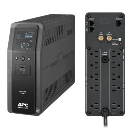 UPS LINEA INTERACTIVA APC PRO 1.10kVA/600W AVR TORRE 10 NEMA 5-15R (6 C/PROTECCION BAT) 2 PUERTOS CARGA USB