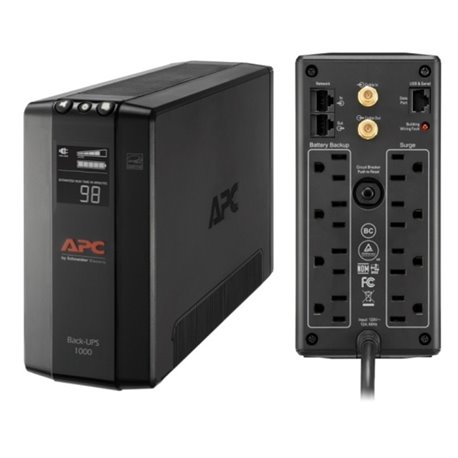 UPS APC PRO BX1000M-LM60 1.0kVA/ 600W AVR 8 NEMA 5-15R (4 C/PROTECCION BAT) INTERFAZ LCD LAM 60Hz 120V