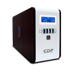 UPS INTELIGENTE CDP RU-SMART751 750VA/375W LCD 10 NEMA 5-15R (5 PROTECCION BAT) 4 PTOS USB CARGA 5V 2.1A RJ11/RJ45