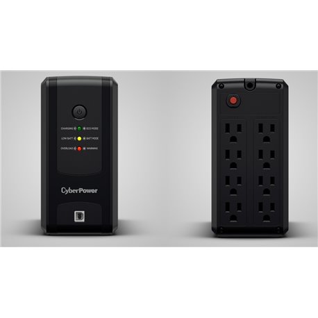 UPS LINEA INTERACTIVA CYBERPOWER UT750GU PUERTO USB 750VA/ 375W AVR 8 NEMA 5-15R 120V C/REG GREEN POWER