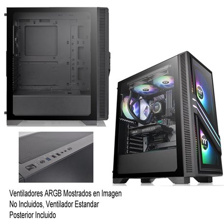 GABINETE THERMALTAKE VERSA T35 TG RGB SPCC 120MM STANDAR FAN BLACK CA-1R7-00M1WN-00