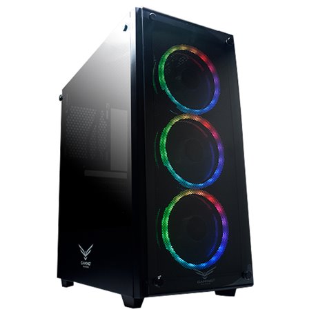 GABINETE GAMER NACEB PLAYER CRISTAL 3 VENTILADORES RGB SIN FUENTE TARJETA FULL ATX