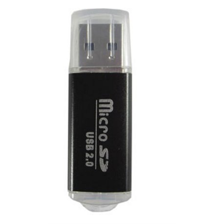 LECTOR BROBOTIX USB V2.0 MICRO SD, METALICO NEGRO