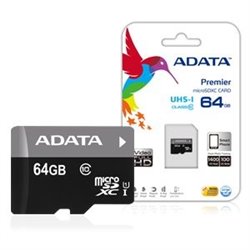 MEMORIA ADATA 64GB MICRO SD CLASE 10 P/VIDEO HD