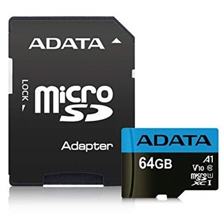 MEMORIA ADATA 64GB MICRO SD CLASE 10 A1 PREMIER ADATA AZUL UHS-1