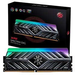 MEMORIA ADATA 16GB DDR4 3200MHZ XPG SPECTRIX D41 RGB GRIS AX4U320016G16A-ST41