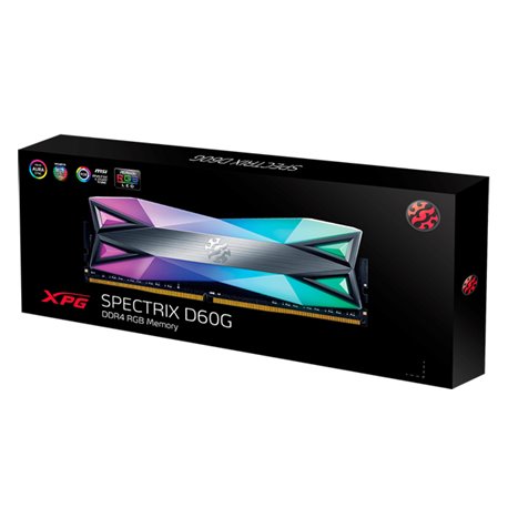 MEMORIA ADATA 16GB DDR4 3200MHZ XPG D60 RGB SPECTRIX DISIPADOR TITANIO AX4U320016G16A-ST60