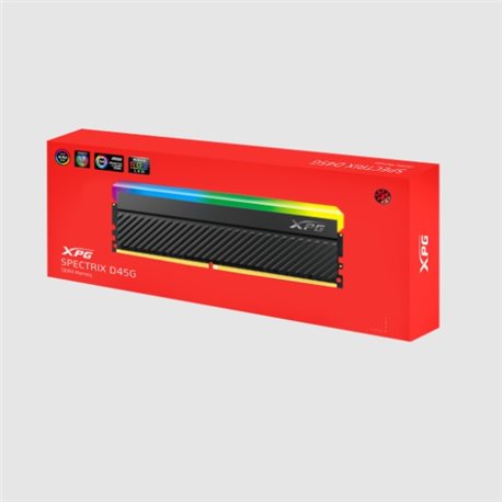 MEMORIA ADATA 8GB DDR4 3600MHZ XPG D45 RGB SPECTRIX DISIPADOR ALUMINIO NEGRO AX4U36008G18ICBKD45G
