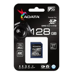 MEMORIA SD ADATA PREMIER PRO 128GB / SDXC UHS-I U3 V30 / 95/60 MB/s