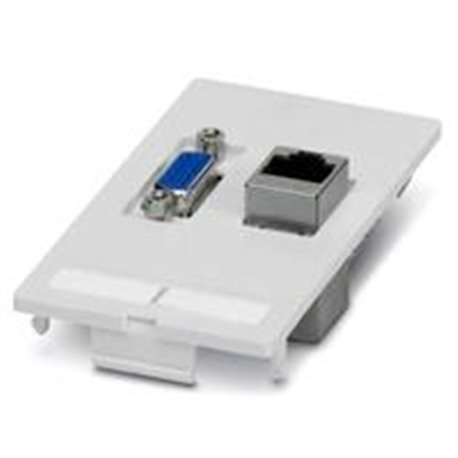 PLACA FRONTAL DE DATOS PHOENIX CONTACT - 1XRJ45, 8 POLOS METAL, CAT5E 1 X D-SUB 9- SI -FP-R1A-D1A