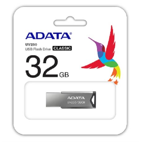 MEMORIA ADATA 32GB USB 2.0 PLATA METALICA AUV250-32G-RBK