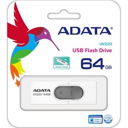 MEMORIA ADATA 64GB USB 2.0 AUV220 BLANCO/GRIS