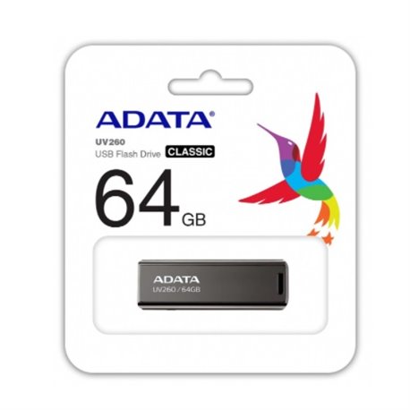 MEMORIA ADATA 64GB PLATA  USB 2.0 AUV260-64G-RBK