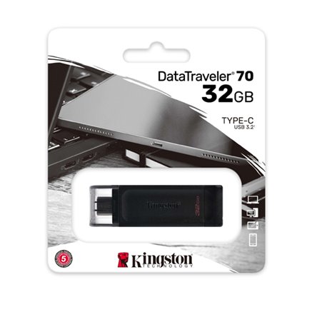 MEMORIA KINGSTON 32GB USB-C 3.2 GEN 1 DATATRAVEL 70 DT70/32GB NEGRO