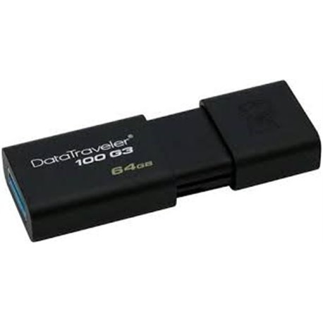 MEMORIA KINGSTON 64GB USB 3.0 DT100G3 NEGRA