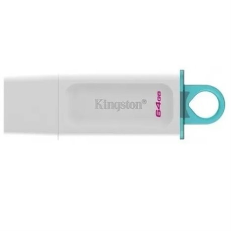MEMORIA KINGSTON 64GB USB 3.2 GEN 1 EXODIA ROJO BLANCO ANILLO AZUL TRANSPARENTE