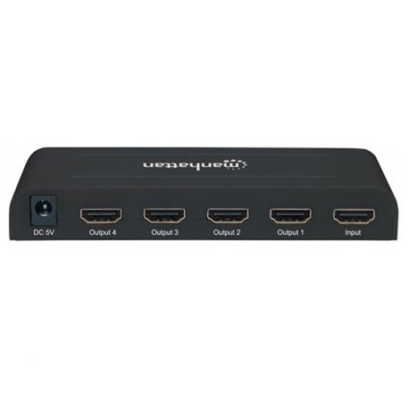 VIDEO SPLITTER MANHATTAN HDMI 1IN: 4OUT 4K@30HZ ALIMENTADO POR ADAPTADOR NEGRO