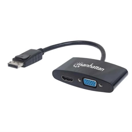 ADAPTADOR MANHATTAN DISPLAYPORT M A HDMI/VGA H PASIVO BL