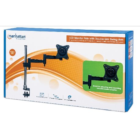SOPORTE MANHATTAN MONITOR P/1 13 A 27 PULG ESCRITORIO 15KG BRAZO CON MOVIMIENTO DE DOS PUNTOS