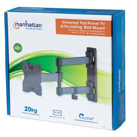 SOPORTE MANHATTAN MONITOR P/1 13 A 27 PULG PARED 20KG ARTICULACION DOBLE BRAZO