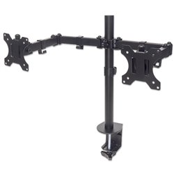 SOPORTE MANHATTAN MONITOR P/2 13 A 32 PULG ESCRITORIO 8KG DOBLE ARTICULACION