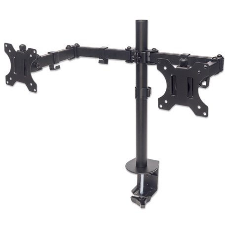 SOPORTE MANHATTAN MONITOR P/2 13 A 32 PULG ESCRITORIO 8KG DOBLE ARTICULACION