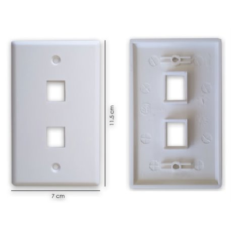 TAPA PARA PARED BROBOTIX 2 PUERTOS BLANCO