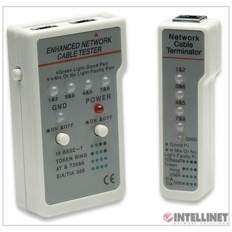 PROBADOR DE CABLE INTELLINET MULTIFUNCIONAL RJ11/RJ45 CON LUCES