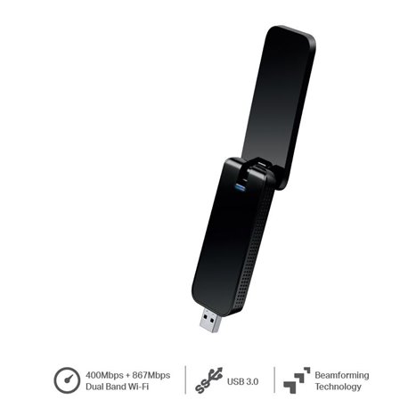 ADAPTADOR INALAMBRICO USB 3.0 TP-LINK DUAL BAND AC1300 MU-MIMO 2.4GHz A 400 MBPS Y 5GHz A 867 MBPS