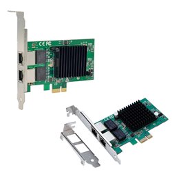 ADAPTADOR X-MEDIA PCI-E NETWORK 2 PUERTOS GIGABIT 10/100/1000 CHIPSET INTEL 82575EB
