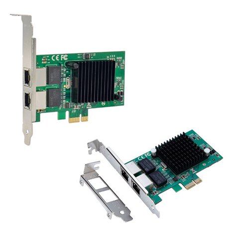ADAPTADOR X-MEDIA PCI-E NETWORK 2 PUERTOS GIGABIT 10/100/1000 CHIPSET INTEL 82575EB