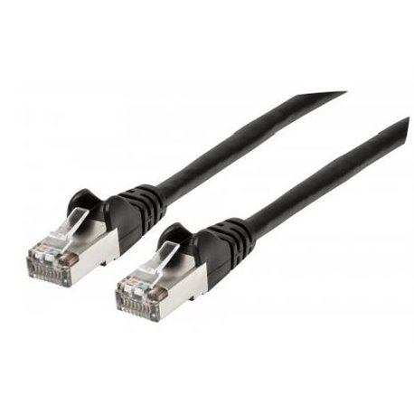 CABLE PATCH INTELLINET CAT 6a NEGRO 30CM ( 1F ) A/FTP
