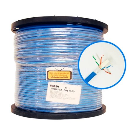 BOBINA BELDEN CABLE UTP CAT6E AZUL 10GXS12 0061000  / 305 MTS/100% COBRE RISER  23AWG1000FT/ INTERIOR