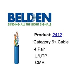 BOBINA BELDEN CABLE UTP CAT6 BELDEN 2412 006A1000 AZUL 305MTS  100% COBRE USO INTERIOR CMR 4 PARES 350 MHZ CALIBRE 23AWG