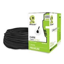 BOBINA BROBOTIX CAT 5E PARA EXTERIOR CCA UTP 200M NEGRO