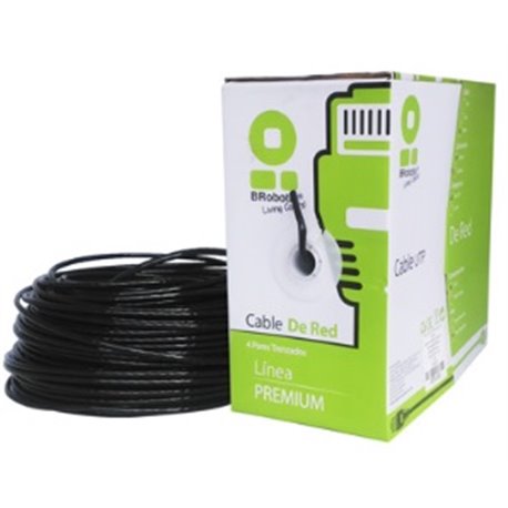 BOBINA BROBOTIX CAT 5E PARA EXTERIOR CCA CON GEL 305M NEGRO