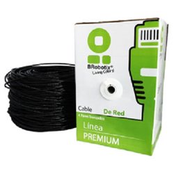BOBINA BROBOTIX CAT 5E PARA EXTERIOR CCA UTP 100M NEGRO