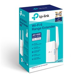 EXTENSOR DE RANGO TP-LINK WI-FI 6 RE505X AX 1500 BANDA DUAL 2 ANTENAS Y PUERTO RJ45 GIGABIT TECNOLOGIA OneMesh