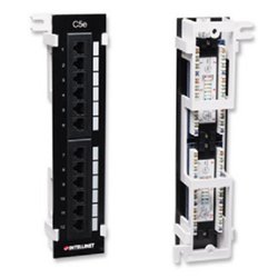 PANEL DE PARCHEO INTELLINET CAT 5E 12 PTOS PARA MONTAJE EN PARED