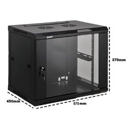 SAXXON SE540601 - GABINETE DE PARED / 6 UR / FIJO / CAPACIDAD DE CARGA DE 60 KG / ANCHO 570 MM X PROFUNDIDAD 450 MM X ALTO 370MM