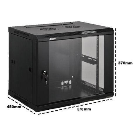 SAXXON SE540601 - GABINETE DE PARED / 6 UR / FIJO / CAPACIDAD DE CARGA DE 60 KG / ANCHO 570 MM X PROFUNDIDAD 450 MM X ALTO 370MM