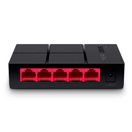 SWITCH MERCUSYS MS105G DE ESCRITORIO 5 PUERTOS GIGABIT 10/10/1000M NO ADMINISTRABLE. PLUG AND PLAY