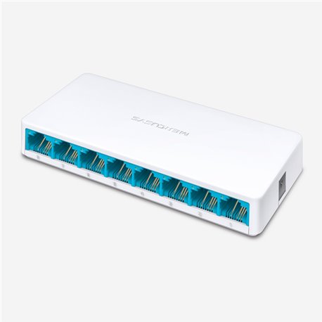 SWITCH MERCUSYS MS108 DE ESCRITORIO 8 PUERTOS 10/100M PLUG AND PLAY NO ADMINISTRABLE SOPORTE AUTO MDI/MDIX
