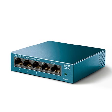 SWITCH TP-LINK LS105G METALICO ESCRITORIO/MONTAJE PARED 5 PTOS. 10/100/1000M NO ADMINISTRABLE GREEN ETHERNET