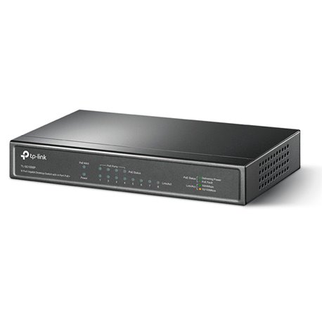 SWITCH TP-LINK TL-SG1008P PoE DE ESCRITORIO 8 PUERTOS GIGABIT  4 PUERTOS PoE (802.3 af) NO ADMINISTRABLE