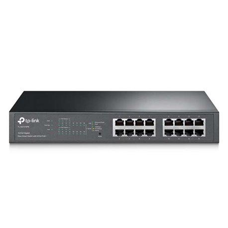 SWITCH EASY SMART TP-LINK TL-SG1016PE 16 PUERTOS GIGABIT CON 8 PUERTOS PoE+ (802.3 at  HASTA 110W EN PUERTOS 1-8)
